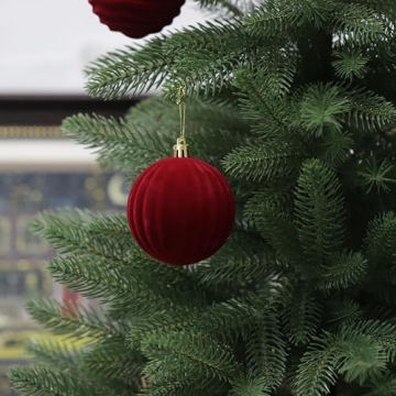 12PCS Velvet Christmas Balls - Flocked Tree Decor