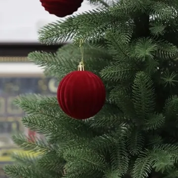 12PCS Velvet Christmas Balls - Flocked Tree Decor