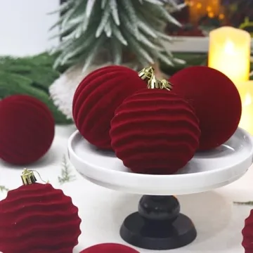 12PCS Velvet Christmas Balls - Flocked Tree Decor