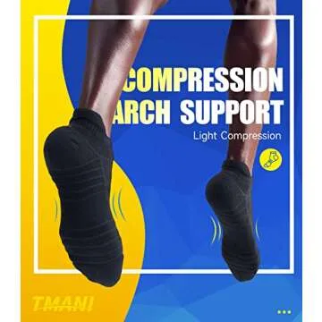 Tmani Cushioned Ankle Socks for Sport and Comfort