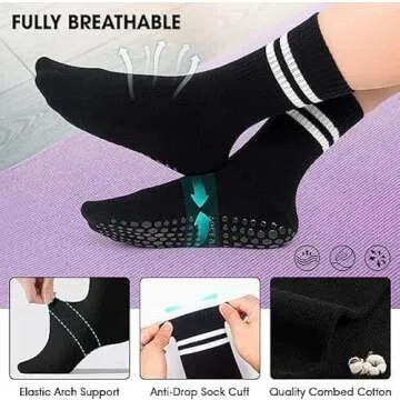 MOKITO Pilates Grip Socks - Non-Slip for Fitness & Style