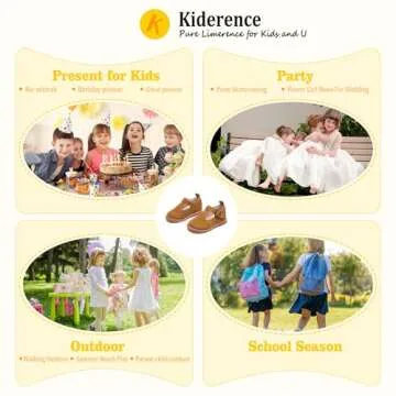 Kiderence Toddler Girls Mary Jane Dress Shoes - Classic Style Flats