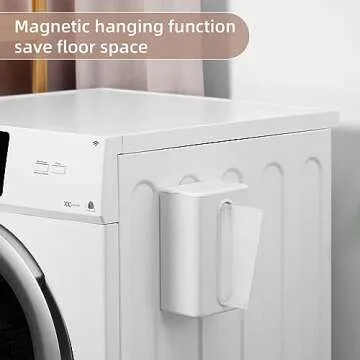 SUBEKYU Magnetic Dryer Sheet Holder for Laundry Room, Dryer Sheet Container,Dryer Sheet Dispenser,Wall Dryer Sheet Box for Laundry Organization and Storage,Plastic Fabric Sheet Holder with Lid,White