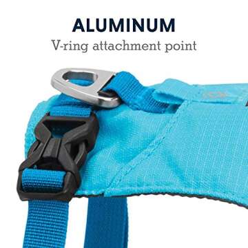 Ruffwear, Hi & Light, Everyday Lightweight Dog Harness, Trail Running, Walking, Hiking, All-Day Wear, Blue Atoll, X-Small