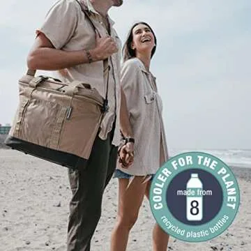 CleverMade Collapsible Cooler Bag, 50 Can Beach & Travel Car Cooler, Folding Soft Cooler, Shoulder Strap, Bottle Opener, Great Car Coolers for Travel, Cleans Easy, Leak Proof Cooler Bag [Midnight]