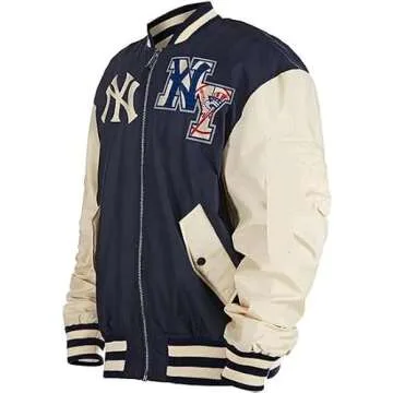 Men’s Basketball NY Yanks Bomber Jacket | MA-1 Baseball League Vintage New York Varsity Polyester Jacket Varsity Jacket Men (US, Alpha, Medium, Regular, Regular, Blue)