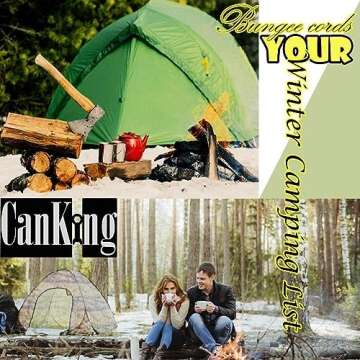 CanKing Bungee Cords with Hooks Camo Green 20 inch 8 Pcs(J hook+Carabiner)