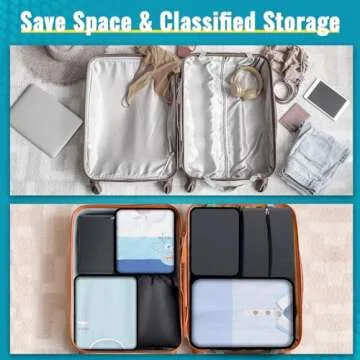 ExploreBliss Packing Cubes for Suitcases 8 Set, Durable Packing Cubes, Foldable Suitcase Organizer Bags Set for Travel Accessories for Luggage(Grey)