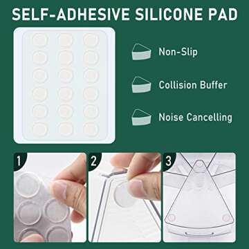 JEISSLIA Lazy Susan Cabinet Organizer Bins for 26"/ 28"/ 32" Diameter Corner Lazy Susan, Plastic Cabinet Storage Bin, 1/8 Wedge-Food Safe, BPA Free, with Non-slip Pads (For 28" Lazy Susan, 4 Pack)