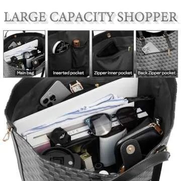 PS PETITE SIMONE Large Tote Bags for Women Designer Handbags Big Purses Leather Tote Bag for Work Travel