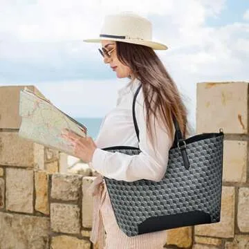 PS PETITE SIMONE Large Tote Bags for Women Designer Handbags Big Purses Leather Tote Bag for Work Travel