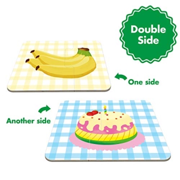 Engaging 48 Double-Sided Food Matching Puzzles for Toddlers