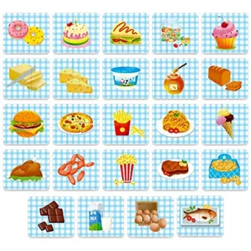 Engaging 48 Double-Sided Food Matching Puzzles for Toddlers