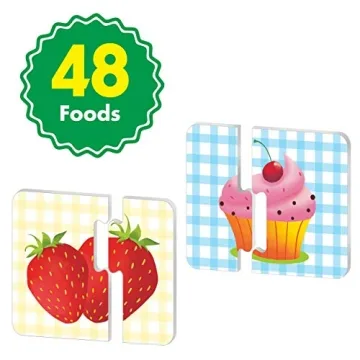 Engaging 48 Double-Sided Food Matching Puzzles for Toddlers