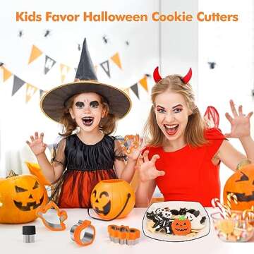 NPET 10Pcs Halloween Cookie Cutters for Creative Baking Fun