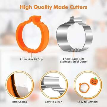 NPET Halloween Cookie Cutters - 10Pcs Fun Baking Set