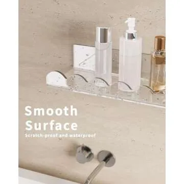 G&W Gruwald 4 Pack Clear 15.7 Inches Acrylic Book Shelf for Kids Room, Floating Kids Book Shelves for Wall, Nursery Book Shelves, Magazine Rack, Picture Ledge (Clear, 15.7)