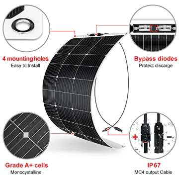 DOKIO 600W Flexible Solar Panel - Lightweight & Durable