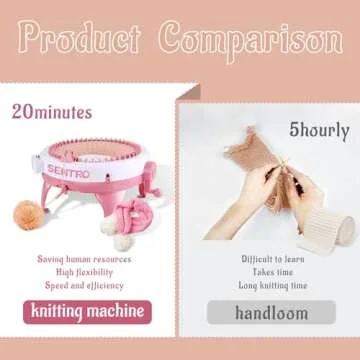 Sentro Knitting Machine, 48 Needles Knitting Loom Machine with Row Counter, Knitting Board Rotating Double Knit Loom Machine Kit