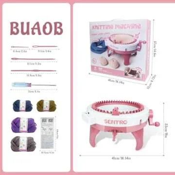 Sentro Knitting Machine, 48 Needles Knitting Loom Machine with Row Counter, Knitting Board Rotating Double Knit Loom Machine Kit
