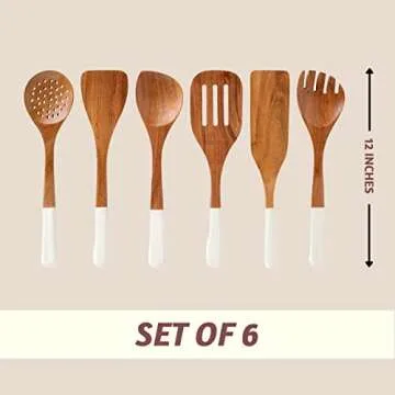 Elegant Folkulture Wooden Cooking Utensils Set of 6