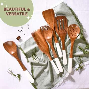Elegant Folkulture Wooden Cooking Utensils Set of 6