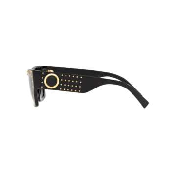 Versace VE 4358 GB1/87 Black Plastic Rectangle Sunglasses Grey Lens