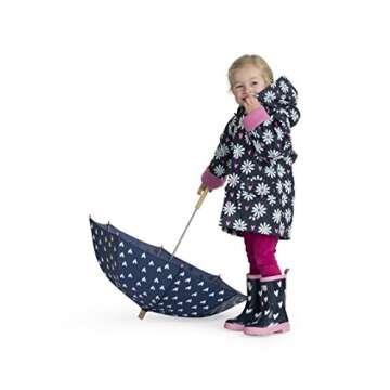 Hatley Kids Printed Umbrellas, Navy & White Hearts, One Size