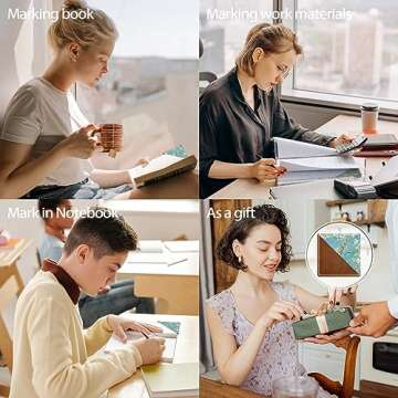 Personalized Leather Bookmarks, Fun & Cute Book Accessories for Reading Lovers, Unbreakable Page Markers for Women Men Girls Boys Student Teacher Kids Retirement Birthday Gifts (Apricot Blossom)