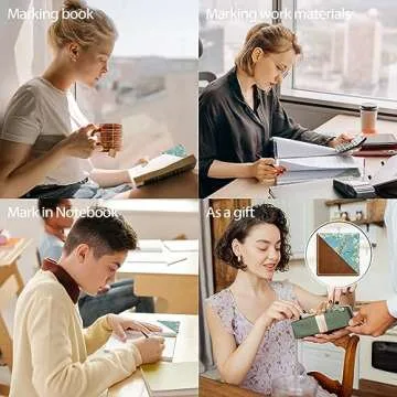 Personalized Leather Bookmarks, Fun & Cute Book Accessories for Reading Lovers, Unbreakable Page Markers for Women Men Girls Boys Student Teacher Kids Retirement Birthday Gifts (Apricot Blossom)