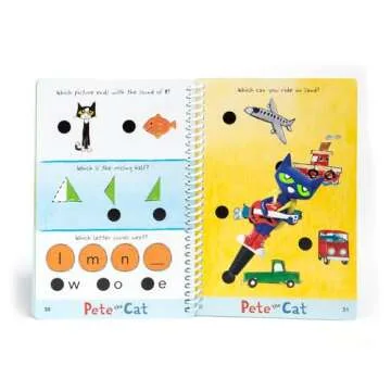 Educational Insights Hot Dots Jr. Pete The Cat - Preschool Rocks Set with Interactive Pen Included, 200+ Multi-Subject Lessons, Homeschool & Preschool Readiness Learning Workbooks, Ages 3+