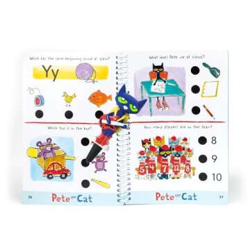 Educational Insights Hot Dots Jr. Pete The Cat - Preschool Rocks Set with Interactive Pen Included, 200+ Multi-Subject Lessons, Homeschool & Preschool Readiness Learning Workbooks, Ages 3+