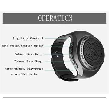 ORIDECOR Wearable Waterproof Bluetooth Speaker Watch