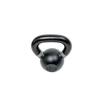 Tru Grit Fitness – Cast Iron Kettlebells – 15lb – Easy Grip Handle – Powder Coated - Home Gym or Office Strength Training Equipment