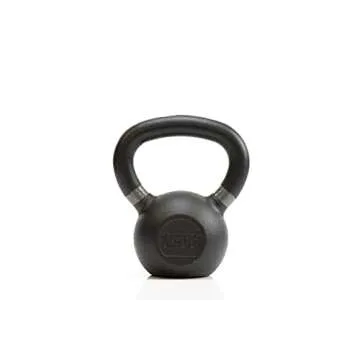Tru Grit Fitness – Cast Iron Kettlebells – 15lb – Easy Grip Handle – Powder Coated - Home Gym or Office Strength Training Equipment