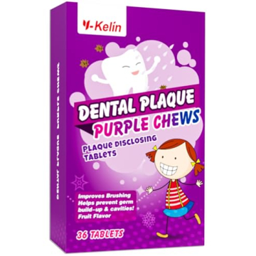 Dental Plaque Disclosing Tablets for Kids & Adults - Showing Plaque by Changing Color - Helps Teach ...
