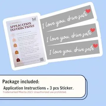 Miarita 3X I Love You Drive Safe Mirror Sticker, Cute Car Stickers for Womens, Car Decals for Women, Rear View Mirror Sticker, Valentines Day Gifts for Her, Him (I Love You Drive Safe White)