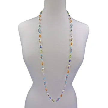 Stunning Freshwater Pearl and Colorful Crystal Necklace