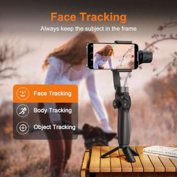 3-Axis Gimbal Stabilizer for iPhone 16 15 14 Pro Max XS X XR Samsung s23 s22 Android Smartphone, Handheld Gimble with Focus Wheel, Phone Stabilizer for Video Recording Vlog - FUNSNAP Capture 2s Combo