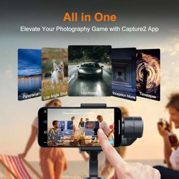 3-Axis Gimbal Stabilizer for iPhone 16 15 14 Pro Max XS X XR Samsung s23 s22 Android Smartphone, Handheld Gimble with Focus Wheel, Phone Stabilizer for Video Recording Vlog - FUNSNAP Capture 2s Combo