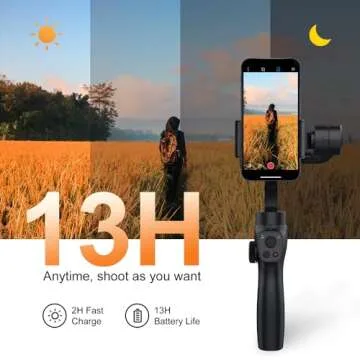 3-Axis Gimbal Stabilizer for iPhone 16 15 14 Pro Max XS X XR Samsung s23 s22 Android Smartphone, Handheld Gimble with Focus Wheel, Phone Stabilizer for Video Recording Vlog - FUNSNAP Capture 2s Combo