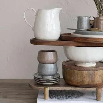 Bloomingville Stoneware Pitcher with Reactive Glaze and Speckles, Cream