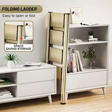 Stylish 4 Step Folding Ladder with 330 lbs Capacity