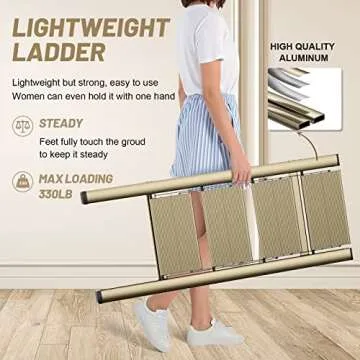 Stylish 4 Step Folding Ladder with 330 lbs Capacity