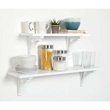 Kate and Laurel Corblynd 24" White Wall Shelf for Home