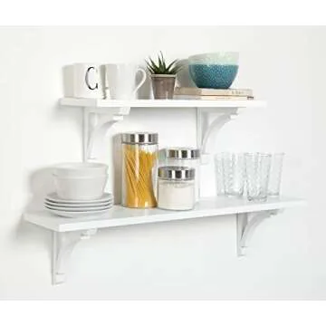 Kate and Laurel Corblynd 24" White Wall Shelf for Home