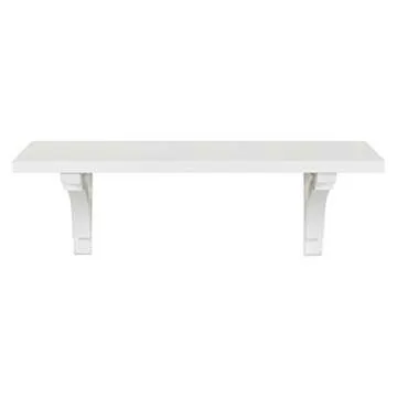 Kate and Laurel Corblynd 24" White Wall Shelf for Home