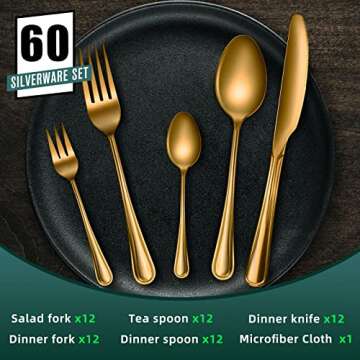 Elevate Dining with KONIGEEHRE 60 PCS Silverware Set