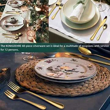 Elevate Dining with KONIGEEHRE 60 PCS Silverware Set