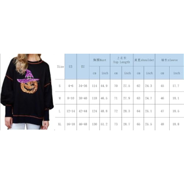 Juakoso Women Halloween Sequin Sweatshirt Funny Spooky Ghost Long Sleeve Pullovers Trendy Crew Neck Halloween Clothes